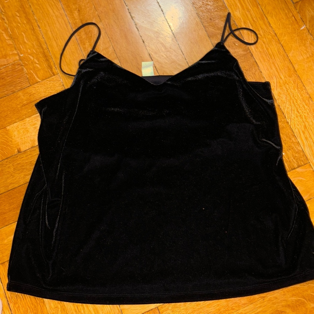 Black velvet tank top